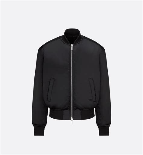 DIOR AND PETER DOIG Bomber Jacket Black Technical Satin